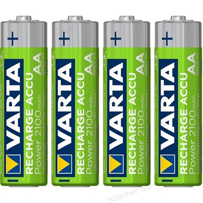 Attēls no VARTA HR6 AA Recharge Accu Power 2100 mAh 56706 Rechargeable batteries 4 pc(s) Green, Yellow