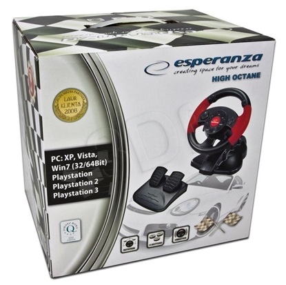 Attēls no xlyne EG103 Gaming Controller Steering wheel PC,Playstation 2,Playstation 3 Digital Black,Red