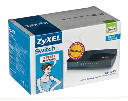 Attēls no Zyxel GS-108S v2 Unmanaged Gigabit Ethernet (10/100/1000) Black