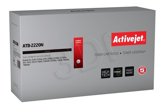 Picture of Activejet ATB-2220N Toner Cartridge (Replacement for Brother TN-2220, TN2220/TN-2010, TN2010; Supreme; 2600 pages; black)