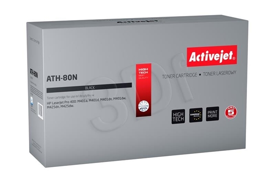 Picture of Activejet ATH-80N Toner (replacement for HP 80A CF280A; Supreme; 3500 pages; black)