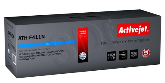 Изображение Activejet ATH-F411N toner (replacement for HP 410A CF411A; Supreme; 2300 pages; cyan)