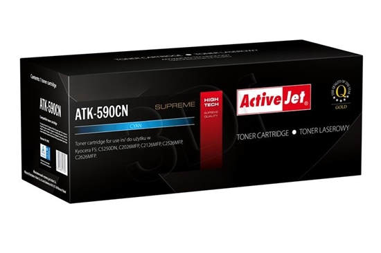 Picture of Activejet ATK-590CN Toner (replacement for Kyocera TK-590C; Supreme; 5000 pages; cyan)