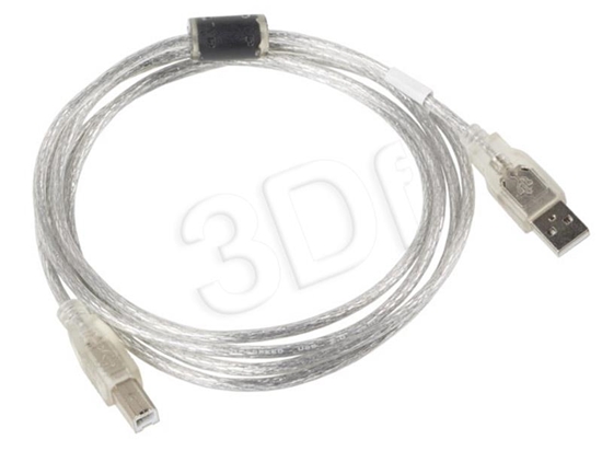 Изображение Lanberg CA-USBA-12CC-0018-TR USB cable USB 2.0 1.8 m USB B Transparent