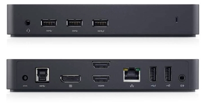 Attēls no DELL 452-BBOP laptop dock/port replicator Wired USB 3.2 Gen 1 (3.1 Gen 1) Type-A Black