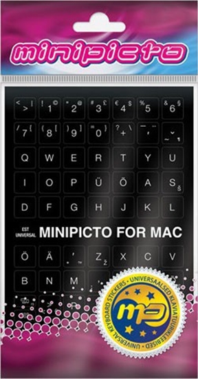 Picture of Minipicto keyboard sticker EST KB-MAC-EE01-BLK, black/white