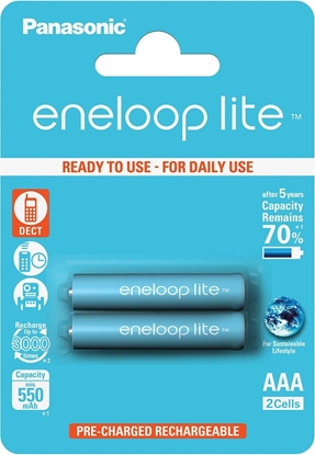 Attēls no Panasonic eneloop rechargeable battery lite AAA 550 2BP
