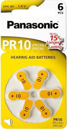 Attēls no Panasonic hearing aid battery PR10L/6DC