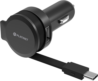 Picture of Platinet car charger 1xUSB 2,4A + USB-C cable (44652)