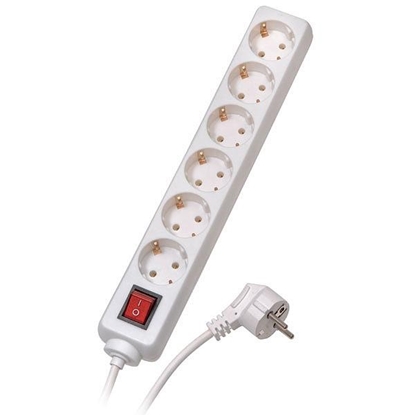 Attēls no Vivanco extension cord 6 sockets 1.4m with switch, white (28260)
