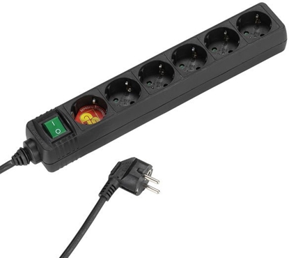 Изображение Vivanco extension cord 6 sockets 1.4m, black (27019)