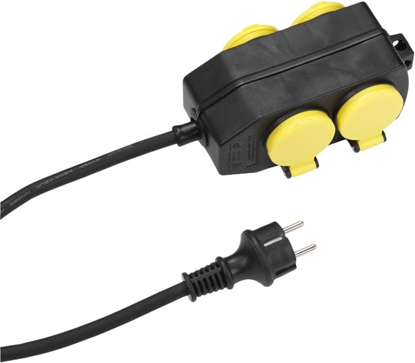 Picture of Vivanco outdoor extension cord 4 sockets 1.4m IP44, black (39609)
