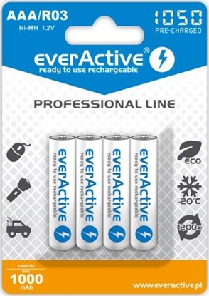 Изображение Rechargeable batteries everActive Ni-MH R03 AAA 1050 mAh Professional Line