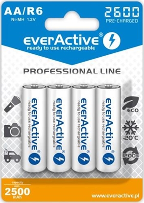 Attēls no Rechargeable batteries everActive Ni-MH R6 AA 2600 mAh Professional Line