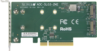 Attēls no Supermicro AOC-SLG3-2M2 interface cards/adapter Internal M.2