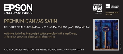 Attēls no Epson Premium Canvas Satin 350 g 61 cm x 12,2 m          S 041847
