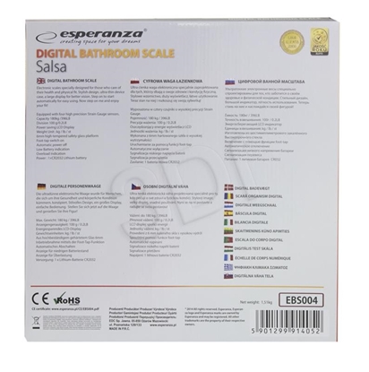 Picture of Esperanza EBS004 personal scale Rectangle Black Electronic personal scale