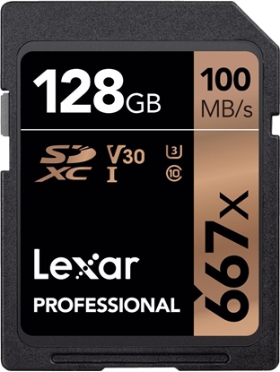 Attēls no Atm.kort. LEXAR SDXC 128GB Professional 667x U3 V30 100MB/s LSD128B667