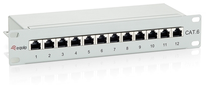 Picture of Equip 12-Port Cat.6 Shielded Patch Panel, Light Grey