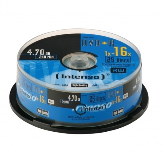 Picture of 1x25 Intenso DVD+R 4,7GB 16x Speed, Cakebox