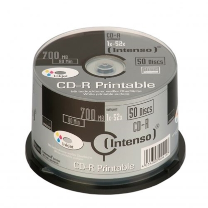 Изображение 1x50 Intenso CD-R 80 / 700MB 52x Speed, printable, scr. res.