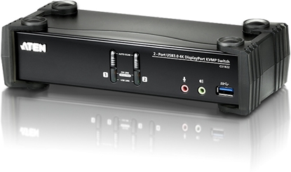 Attēls no Aten 2-Port USB 3.1 Gen 1 4K DisplayPort 1.2 KVMP™ Switch with Audio (KVM cables included)