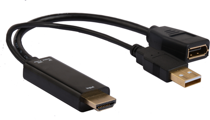 Picture of Adapter AV MicroConnect HDMI - DisplayPort + USB-A czarny (HDMDPP1)