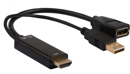 Attēls no Adapter AV MicroConnect HDMI - DisplayPort + USB-A czarny (HDMDPP1)