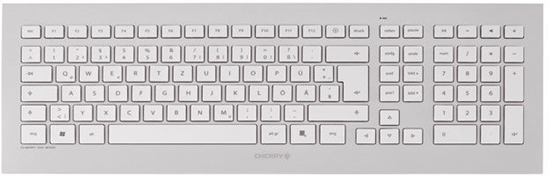 Picture of CHERRY DW 8000 keyboard Mouse included RF Wireless Swiss Silver, White