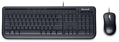 Attēls no Microsoft Wired Desktop 600, DE keyboard Mouse included USB QWERTZ Black