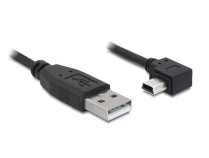 Attēls no Delock Cable USB 2.0-A male  USB mini-B 5pin male  angled 0,5 m