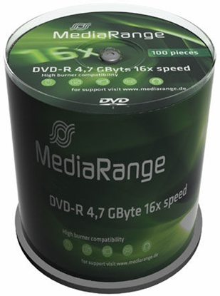 Изображение Mediarange DVD-R 4.7GB 100pcs Spindel 16x