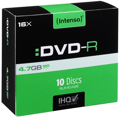 Attēls no 1x10 Intenso DVD-R 4,7GB 16x Speed, Slimcase