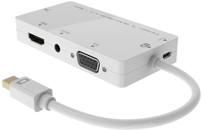 Attēls no Adapter AV MicroConnect DisplayPort Mini - HDMI - D-Sub (VGA) - DVI biały (MDPDVIHDMIVGAAA)