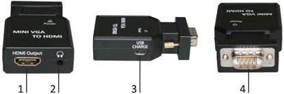 Изображение Adapter AV MicroConnect D-Sub (VGA) Mini - HDMI czarny (MC-CONMVGAHM)