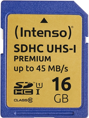 Attēls no Intenso SDHC Card           16GB Class 10 UHS-I Premium