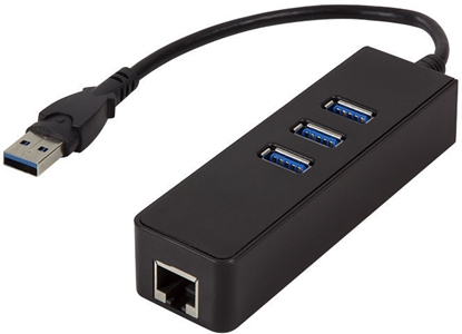 Attēls no Adapter Gigabit Ethernet do USB 3.0 z hubem USB 3.0 