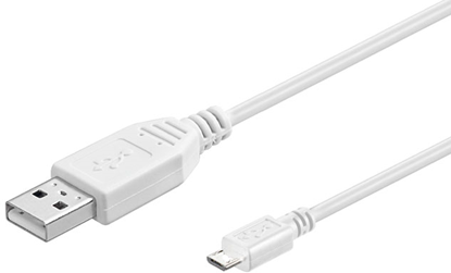 Attēls no Kabel USB MicroConnect USB-A - microUSB 1 m Biały (USBABMICRO1W)