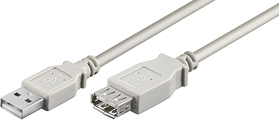 Изображение Kabel USB MicroConnect USB-A - USB-A 2 m Szary (USBAAF2)