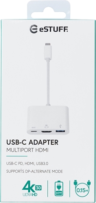 Изображение Stacja/replikator eStuff USB-C - HDMI Biały  (ES623001WH)