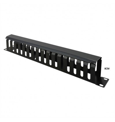 Изображение Value 19" Front Panel 1U with Patch channel 40 x 80 mm, RAL 9005 black