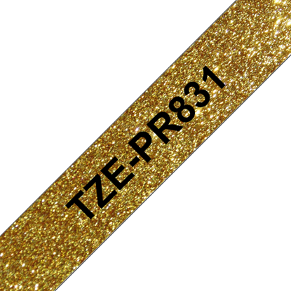Picture of Brother TZe-PR831 label-making tape Black on gold