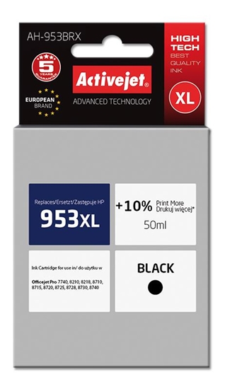 Изображение Activejet AH-953BRX ink for HP printer; HP 953XL L0S70AE replacement; Premium; 50 ml; black