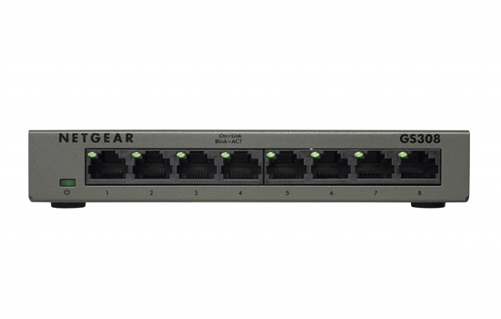 Изображение Netgear GS308-300PES network switch Unmanaged L2 Gigabit Ethernet (10/100/1000) Black
