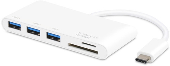Picture of Vivanco memory card reader USB-C + hub 3-port (45387)