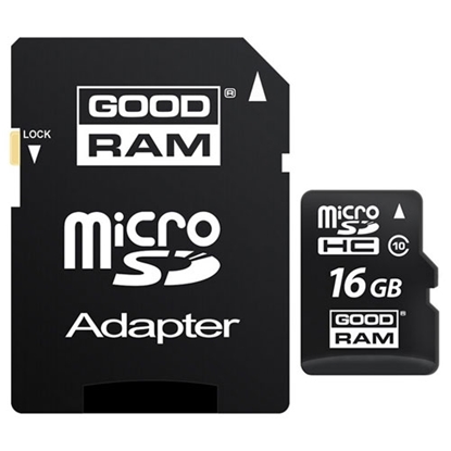 Attēls no Goodram MicroSD 16GB class 10/UHS 1 + Adapter SD