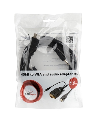 Picture of Gembird A-HDMI-VGA-03-10 video cable adapter 3 m HDMI + 3.5mm VGA (D-Sub) Black
