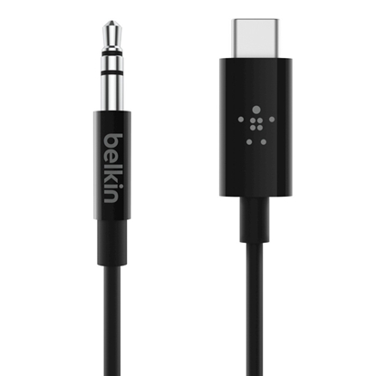 Изображение Belkin RockStar 3,5mm Aud./USB-C Cable 1,8m black F7U079bt06-BLK