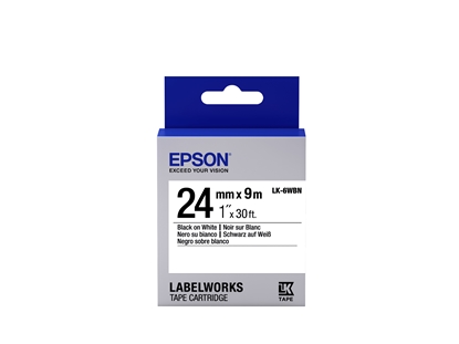Attēls no Epson Label Cartridge Standard LK-6WBN Black/White 24mm (9m)