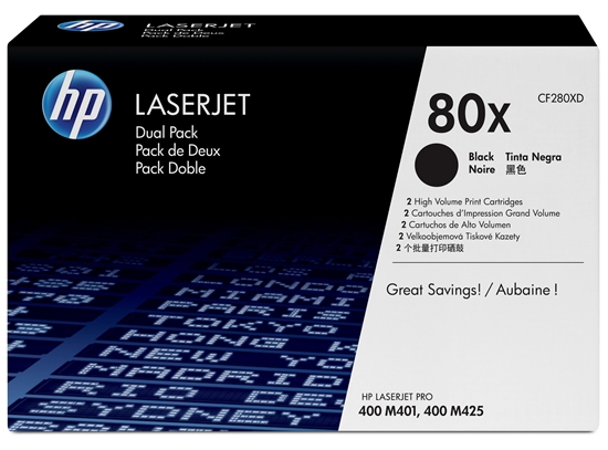 Picture of HP Toner CF 280 XD Twin Pack black No. 80 X